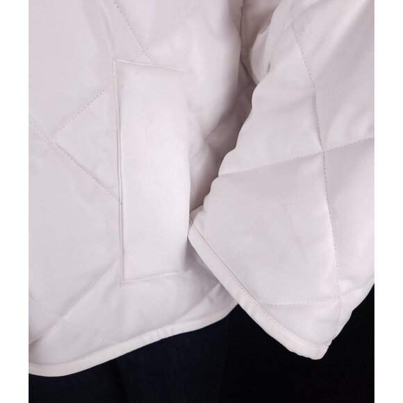Stand Studio Faux-Leather Jacinda Puffy Jacket Size 34 US 2 XS Womens White $430 - Picture 5 of 15